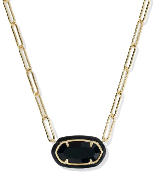 Kendra Scott Women - Accessories - Earrings Elisa Enamel Frame Gold Paperclip Necklace| Kendra Scott