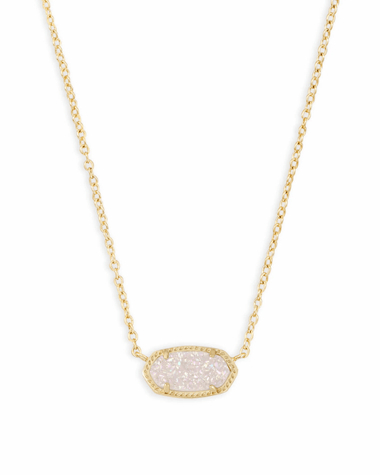 Kendra Scott Women - Accessories - Earrings Elisa Gold Pendant Necklace in Iridescent Drusy | Kendra Scott