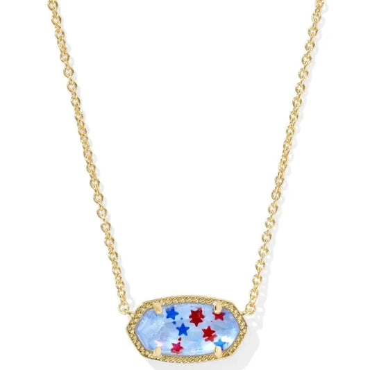Kendra Scott Women - Accessories - Earrings ELISA PENDANT NECKLACE GOLD RED WHITE BLUE STAR ILLUSION| Kendra Scott