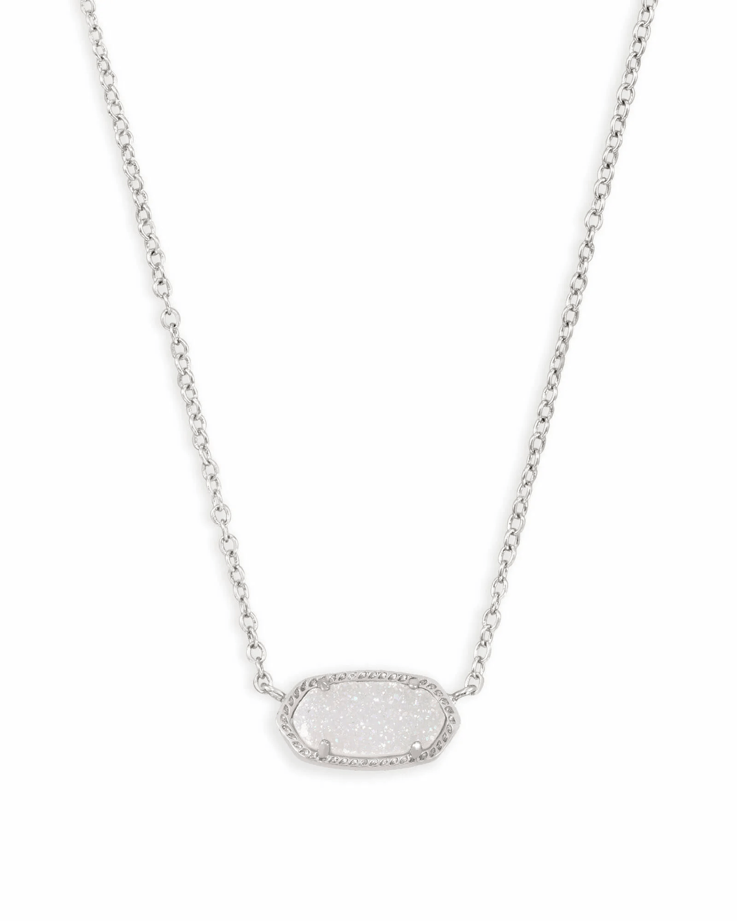 Kendra Scott Women - Accessories - Earrings Elisa Silver Pendant Necklace in Iridescent Drusy | Kendra Scott