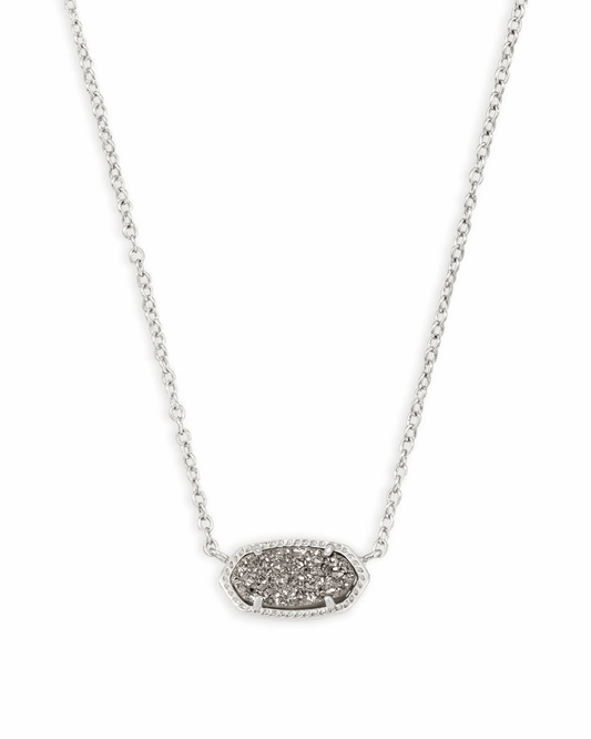 Kendra Scott Women - Accessories - Earrings Elisa Silver Pendant Necklace in Platinum Drusy | Kendra Scott