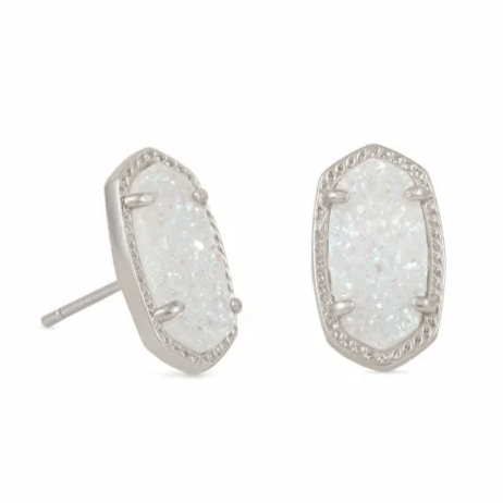 Kendra Scott Women - Accessories - Earrings Ellie Stud Earrings Rhodium Iridescent Drusy | Kendra Scott