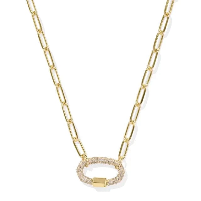 Kendra Scott Women - Accessories - Earrings Emery Gold Link and Chain Necklace in White Crystal | Kendra Scott