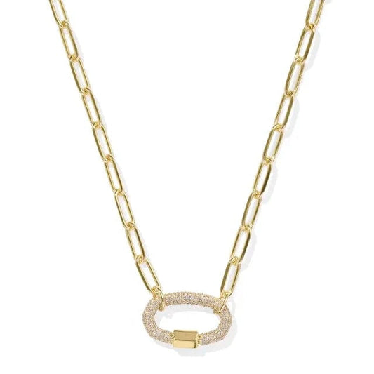 Kendra Scott Women - Accessories - Earrings Emery Gold Link and Chain Necklace in White Crystal | Kendra Scott