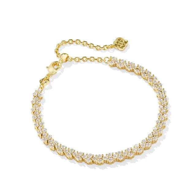 Kendra Scott Women - Accessories - Earrings Emery Gold Tennis Bracelet in White Crystal | Kendra Scott