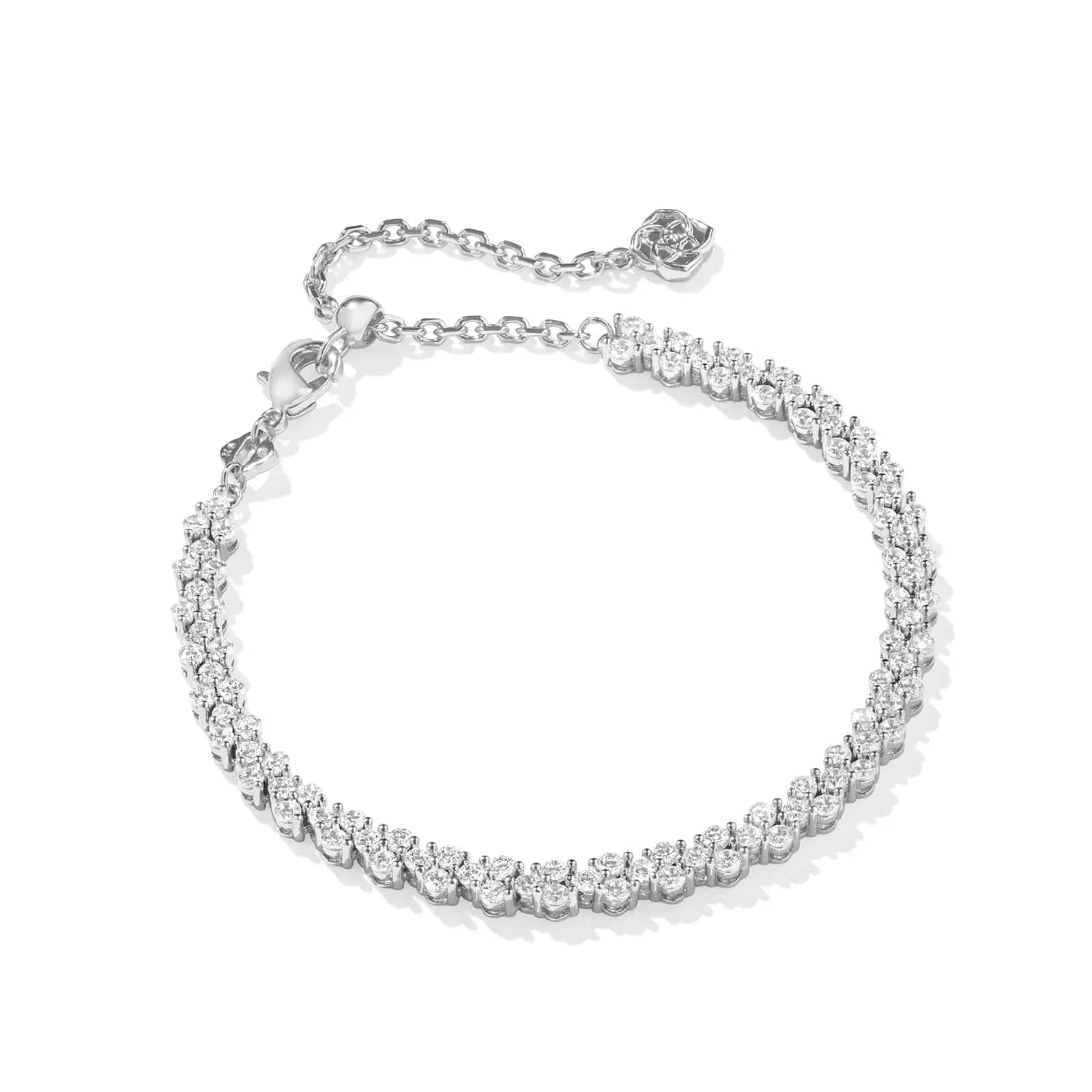 Kendra Scott Women - Accessories - Earrings Emery Silver Tennis Bracelet in White Crystal | Kendra Scott