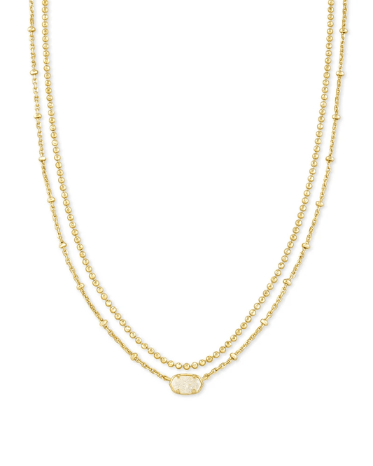 Kendra Scott Women - Accessories - Earrings Emilie Gold Multi Strand Necklace in Iridescent Drusy | Kendra Scott