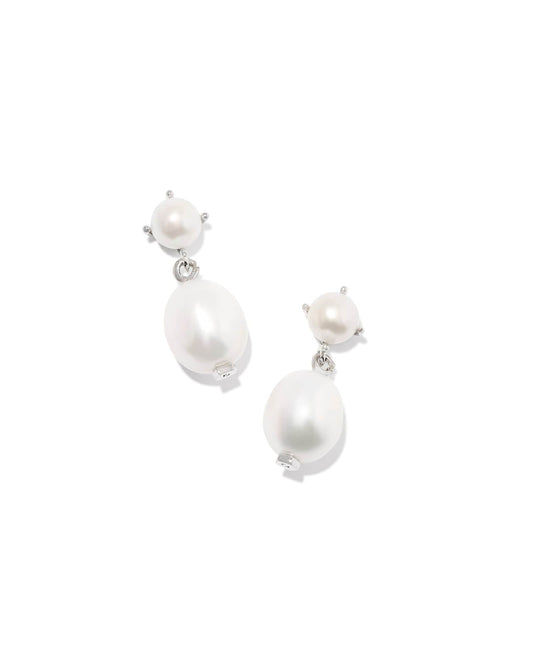 Kendra Scott Women - Accessories - Earrings Eve Drop Ear RHOD White Pearl | Kendra Scott