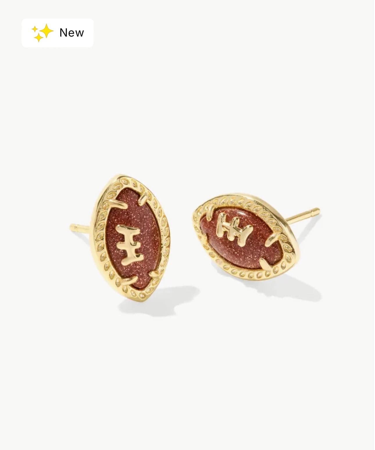 Kendra Scott Women - Accessories - Earrings Football Stud Ear Gold Orange Goldstone | Kendra Scott