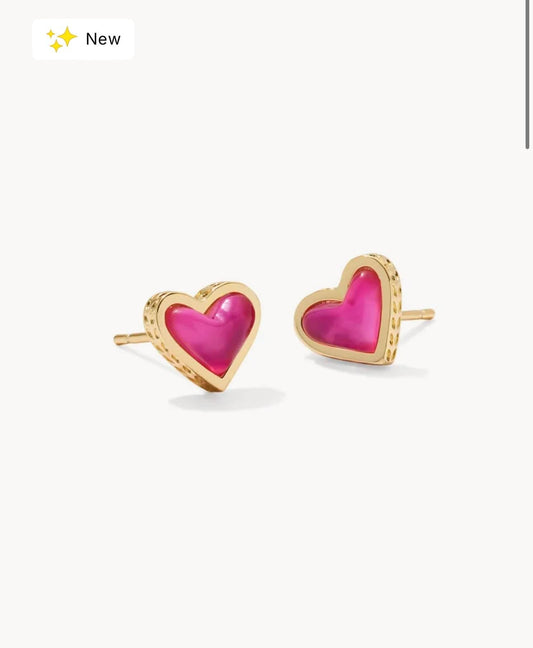 Kendra Scott Women - Accessories - Earrings FRMD Ari Heart  Stud Earring Gold Azalea Illusion| Kendra Scott