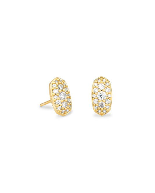Kendra Scott Women - Accessories - Earrings Grayson Gold Stud Earrings in White Crystal | Kendra Scott