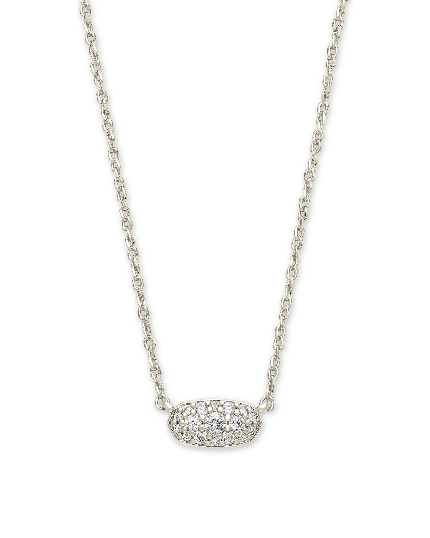 Kendra Scott Women - Accessories - Earrings Grayson Silver Pendant Necklace in White Crystal | Kendra Scott