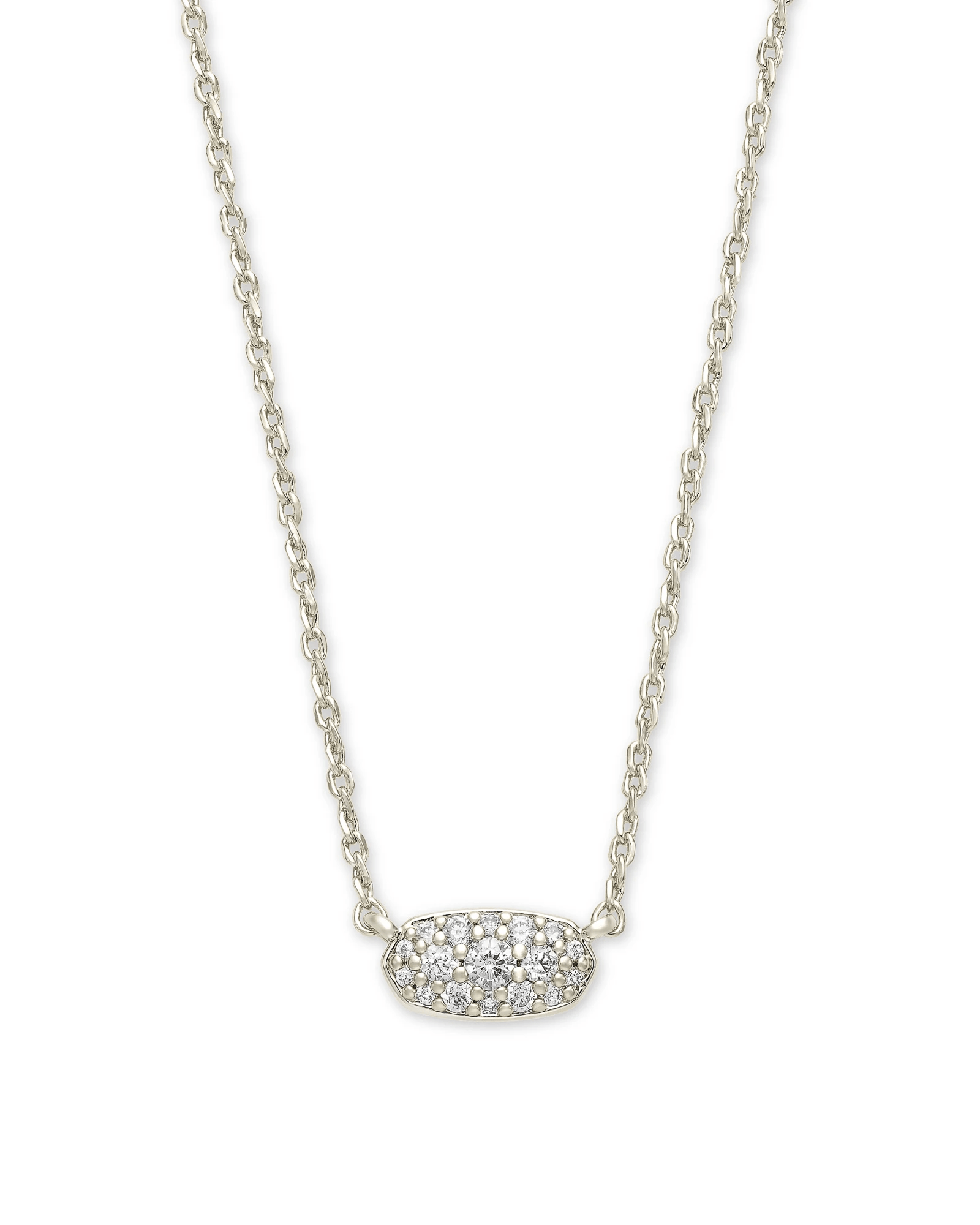 Kendra Scott Women - Accessories - Earrings Grayson Silver Pendant Necklace in White Crystal | Kendra Scott
