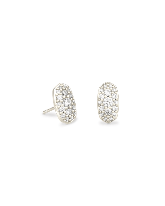 Kendra Scott Women - Accessories - Earrings Grayson Silver Stud Earrings in White Crystal | Kendra Scott