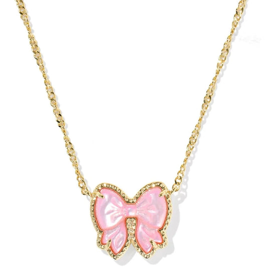 Kendra Scott Women - Accessories - Earrings HALEY BOW NECKLACE- GOLD BLUSH MOP| Kendra Scott