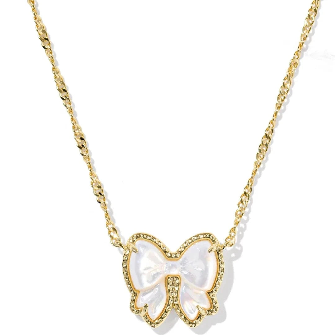 Kendra Scott Women - Accessories - Earrings HALEY BOW NECKLACE- GOLD IVORY MOP| Kendra Scott