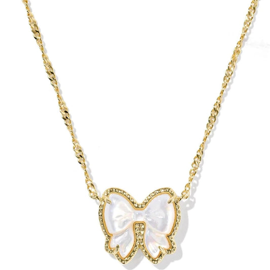 Kendra Scott Women - Accessories - Earrings HALEY BOW NECKLACE- GOLD IVORY MOP| Kendra Scott