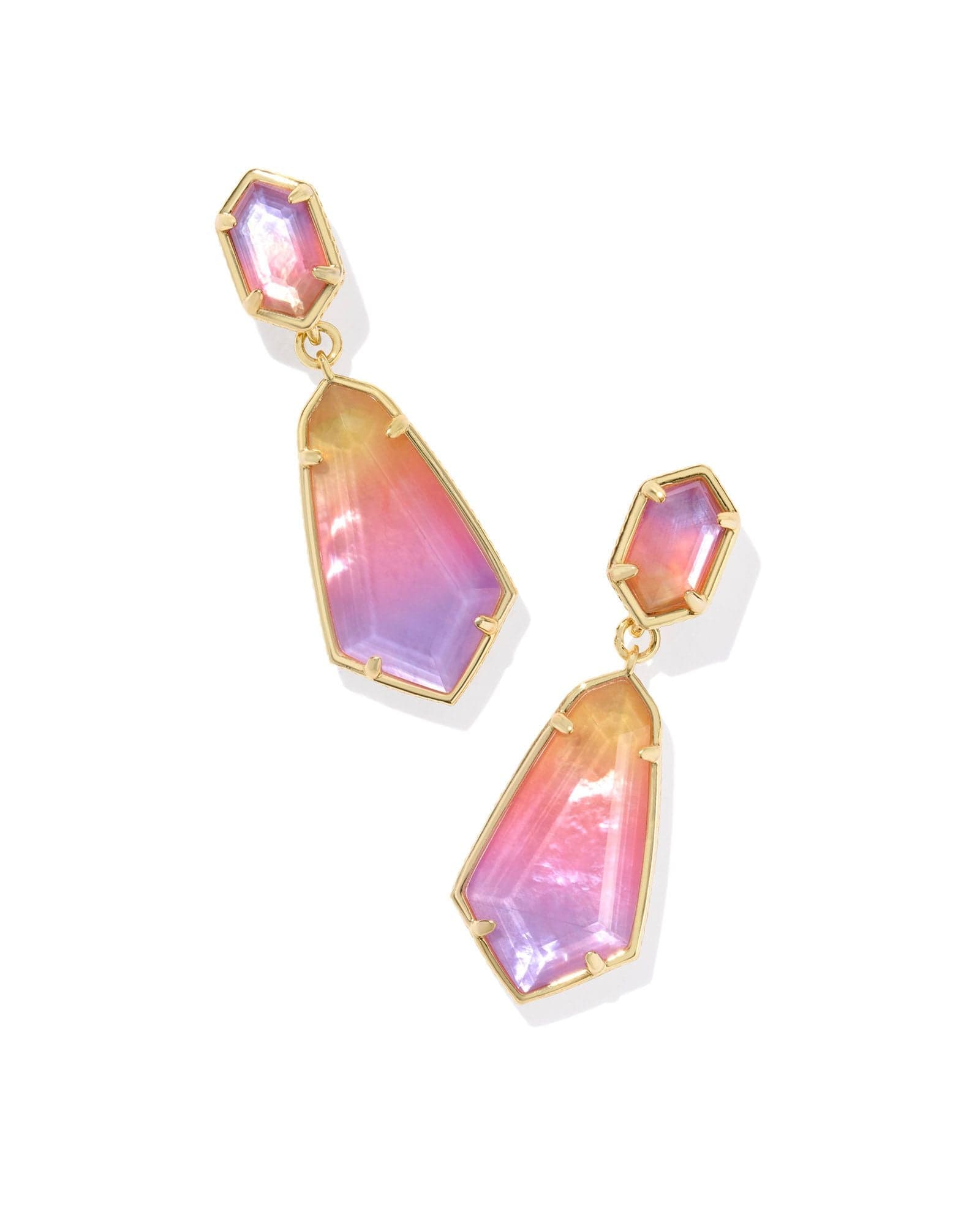 Kendra Scott Women - Accessories - Earrings HALLIE CONVERTIBLE DROP EARRINGS GOLD SUNRISE WATERCOLOR ILLUSION | Kendra Scott