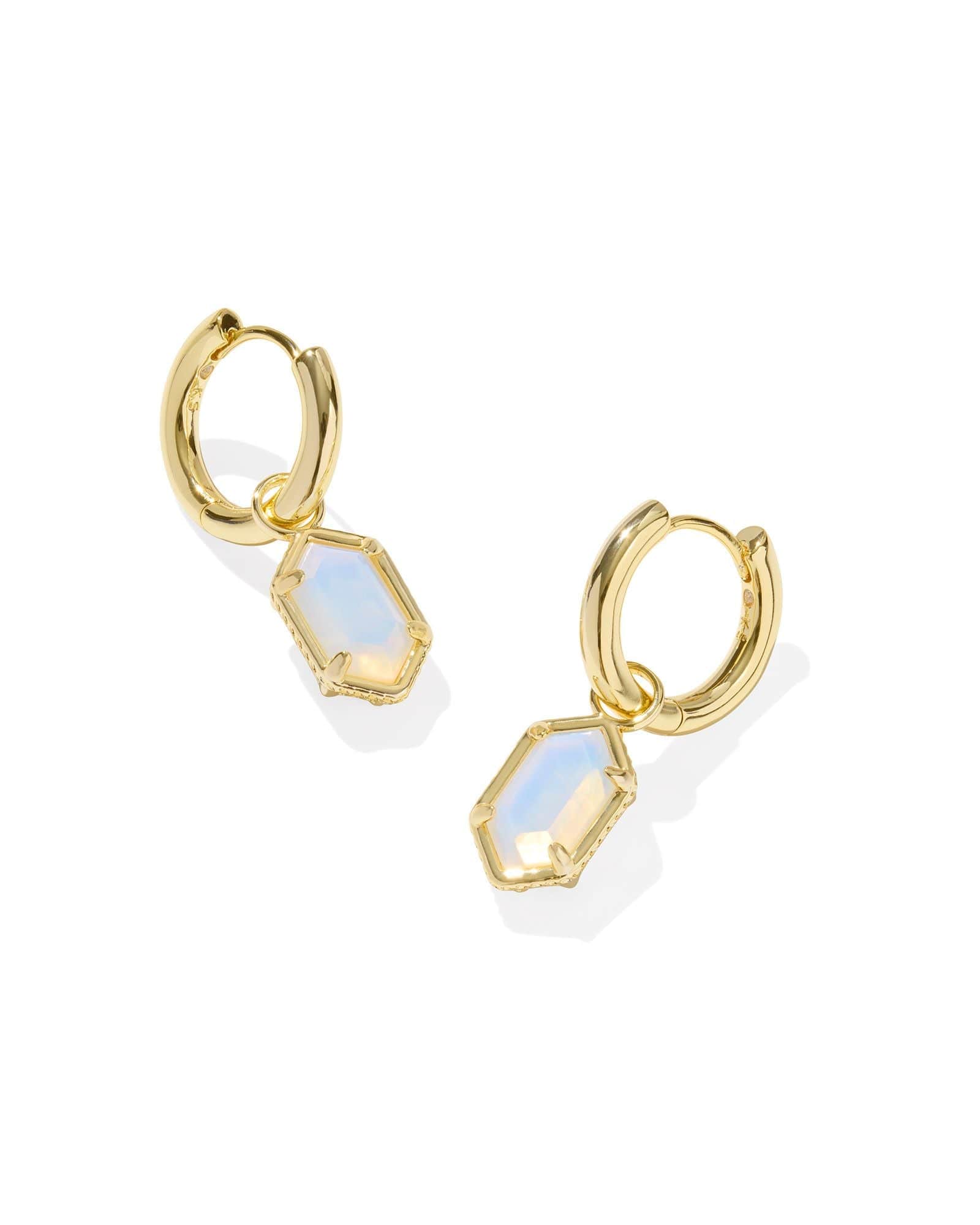 Kendra Scott Women - Accessories - Earrings HALLIE HUGGIE EARRINGS GOLD OPALITE ILLUSION| Kendra Scott