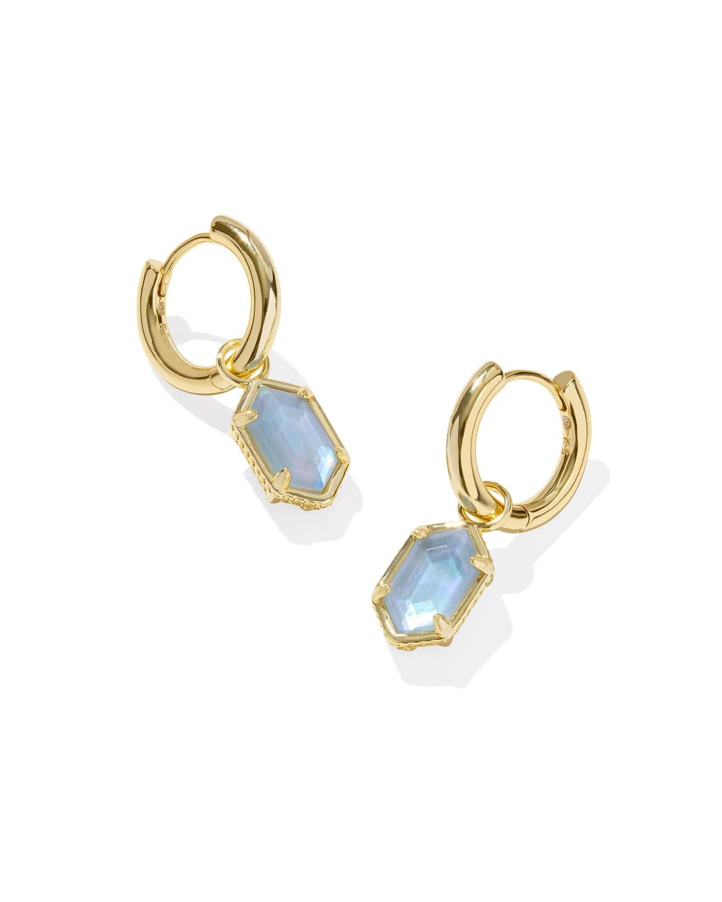 Kendra Scott Women - Accessories - Earrings HALLIE HUGGIE EARRINGS GOLD SKY BLUE MOTHER OF PEARL| Kendra Scott