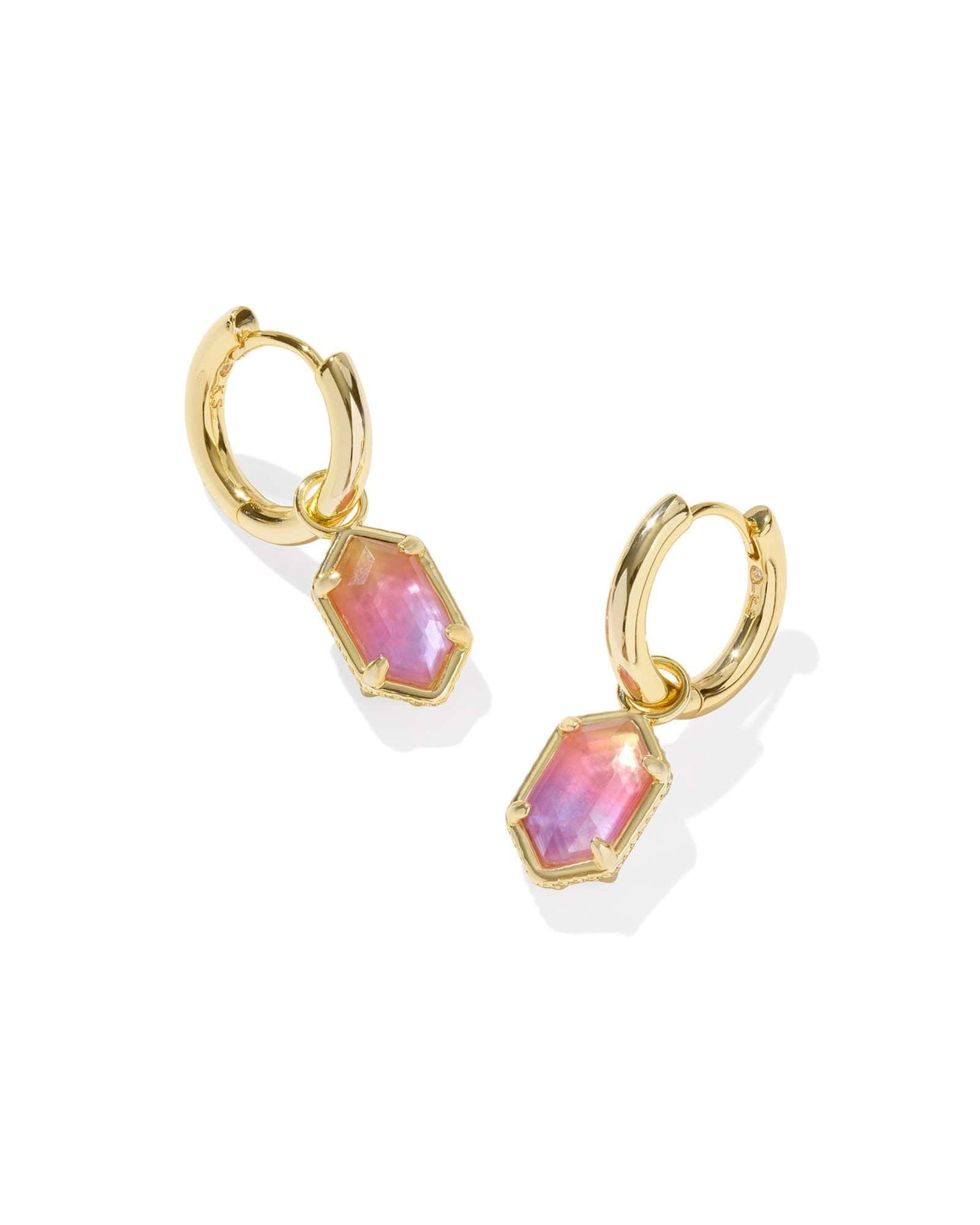 Kendra Scott Women - Accessories - Earrings HALLIE HUGGIE EARRINGS GOLD SUNRISE WATERCOLOR ILLUSION| Kendra Scott