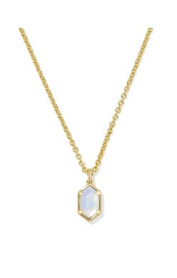 Kendra Scott Women - Accessories - Earrings HALLIE SHORT PENDANT NECKLACE GOLD OPALITE ILLUSION | Kendra Scott