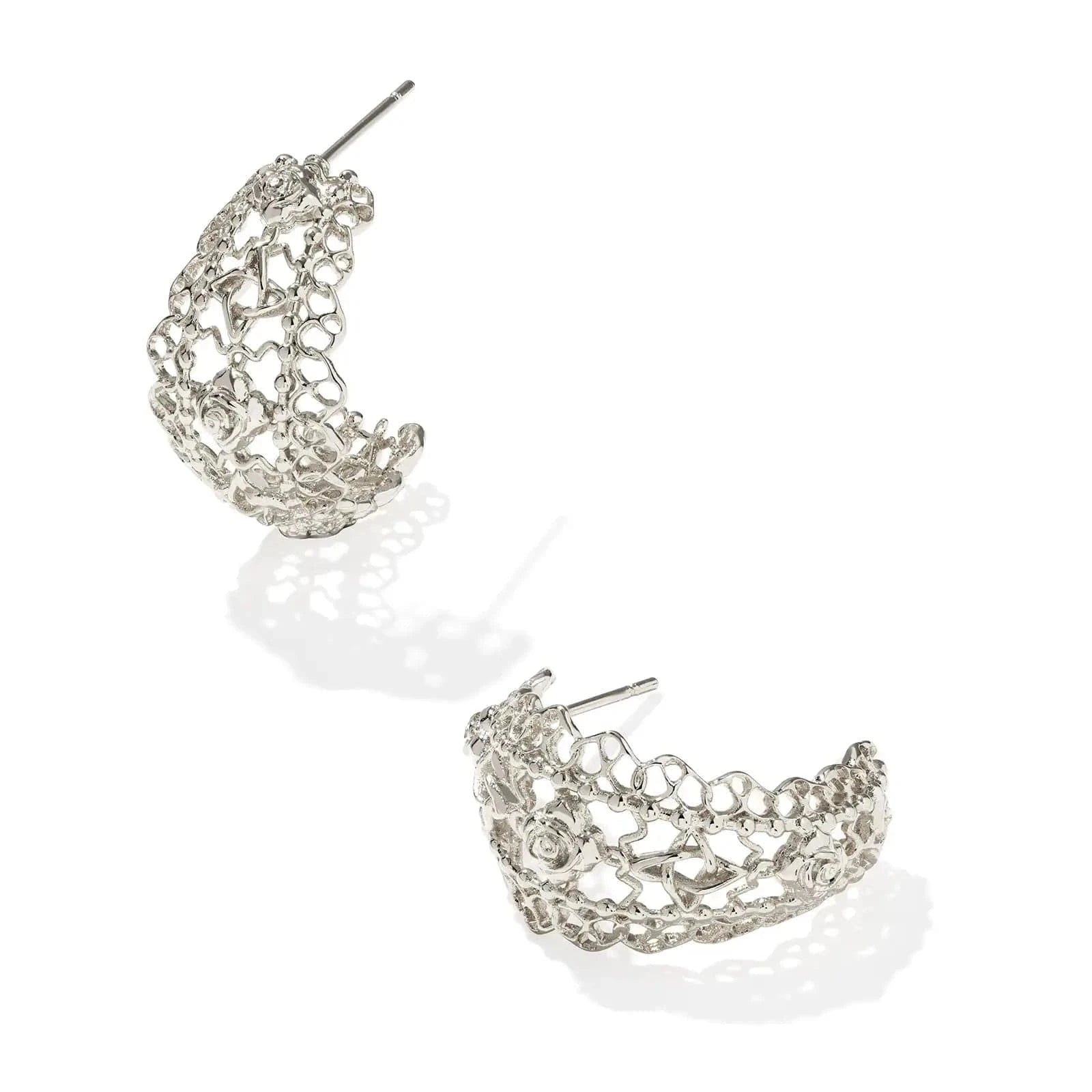 Kendra Scott Women - Accessories - Earrings Krista Lace Silver Huggie Earrings | Kendra Scott