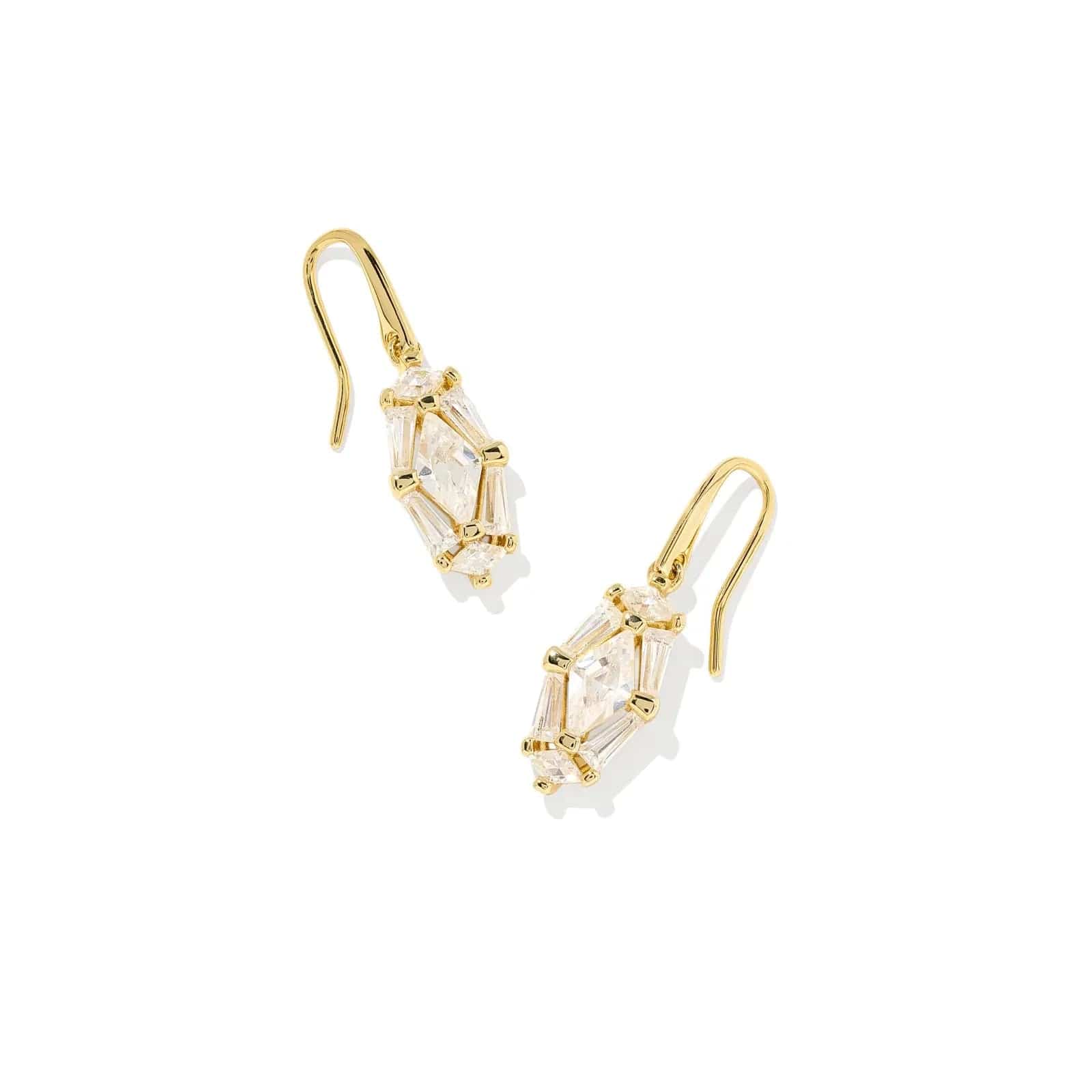 Kendra Scott Women - Accessories - Earrings Lindy Rae Lee Gold Drop Earrings in White Crystal | Kendra Scott