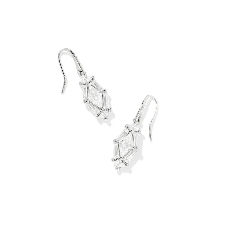 Kendra Scott Women - Accessories - Earrings Lindy Rae Lee Silver Drop Earrings in White Crystal | Kendra Scott