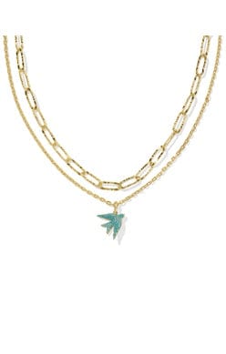 Kendra Scott Women - Accessories - Earrings MELODY BIRD MULTI STRAND NECKLACE GOLD TEAL CRYSTAL | Kendra Scott