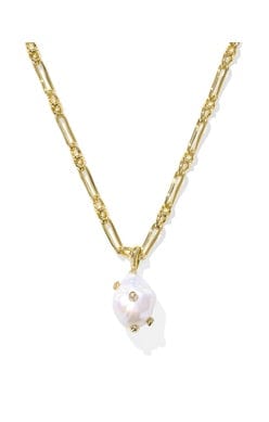 Kendra Scott Women - Accessories - Earrings MELODY SMALL LONG PENDANT NECKLACE GOLD WHITE PEARL | Kendra Scott