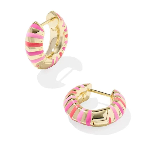 Kendra Scott Women - Accessories - Earrings Mikki Gold Enamel Huggie Earrings| Kendra Scott