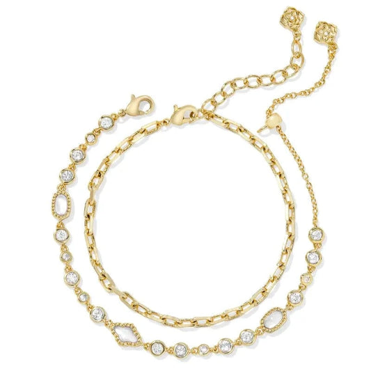 Kendra Scott Women - Accessories - Earrings Mini Elisa and Abbie Gold Set of 2 Delicate Chain Bracelets | Kendra Scott