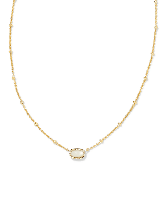 Kendra Scott Women - Accessories - Earrings Mini Elisa Gold Satellite Short Pendant Necklace in Ivory Mother-of-Pearl | Kendra Scott