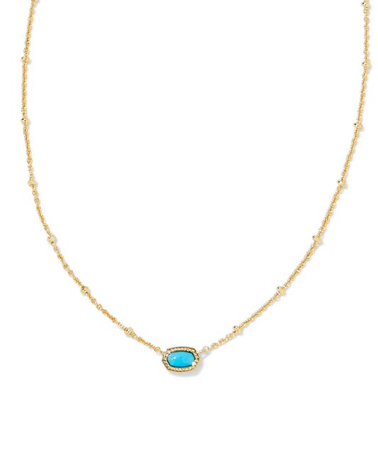 Kendra Scott Women - Accessories - Earrings Mini Elisa Gold Satellite Short Pendant Necklace in Turquoise Magnesite | Kendra Scott