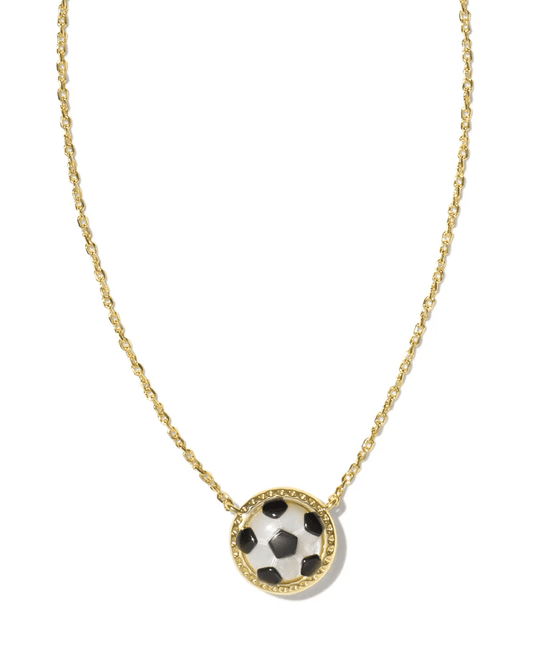 Kendra Scott Women - Accessories - Earrings Soccer Gold Short Pendant Necklace in Ivory Mother-of-Pearl | Kendra Scott