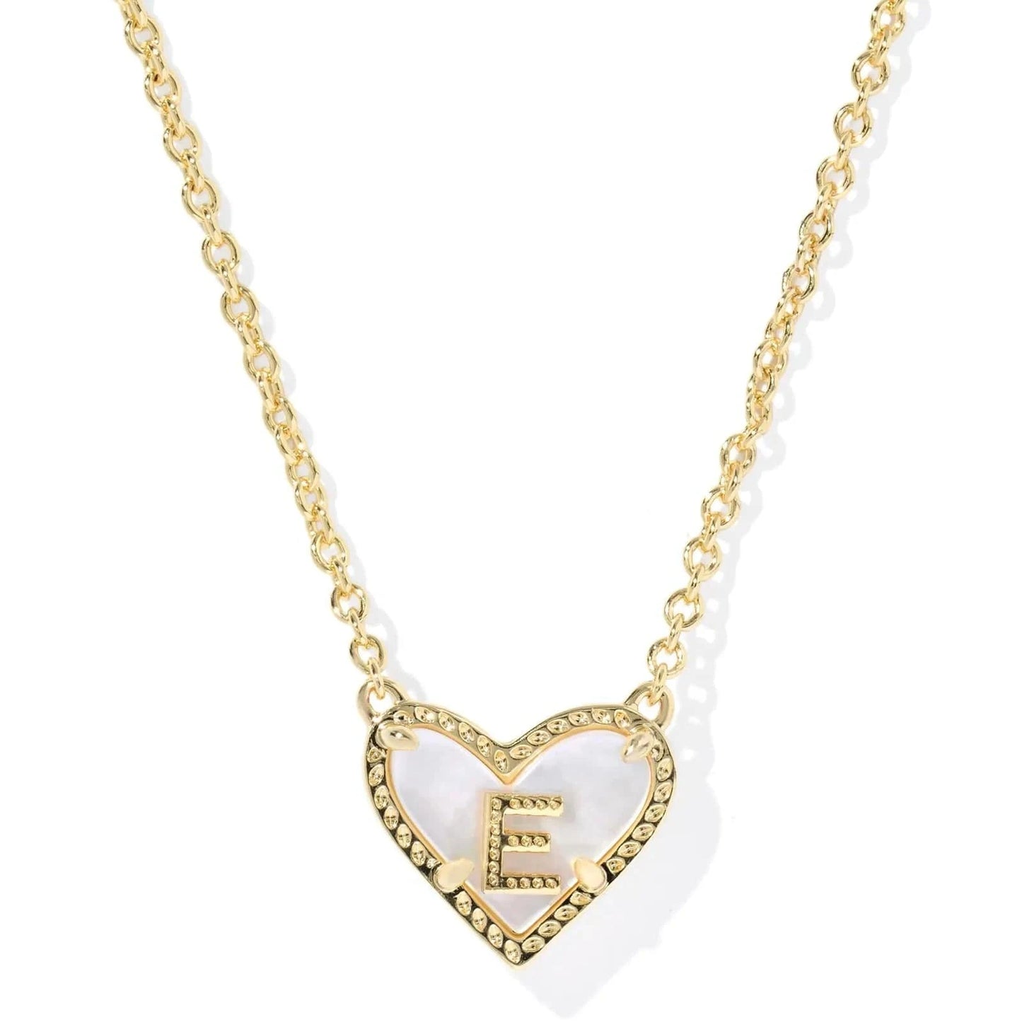 Kendra Scott Women - Accessories - Necklace Ari Heart Letter E Gold Short Pendant Necklace| Kendra Scott