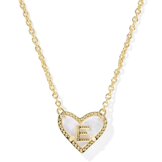 Kendra Scott Women - Accessories - Necklace Ari Heart Letter E Gold Short Pendant Necklace| Kendra Scott