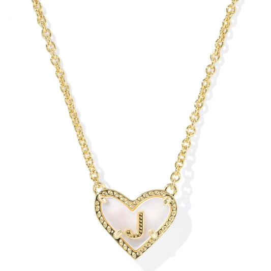 Kendra Scott Women - Accessories - Necklace Ari Heart Letter J Gold Short Pendant Necklace| Kendra Scott