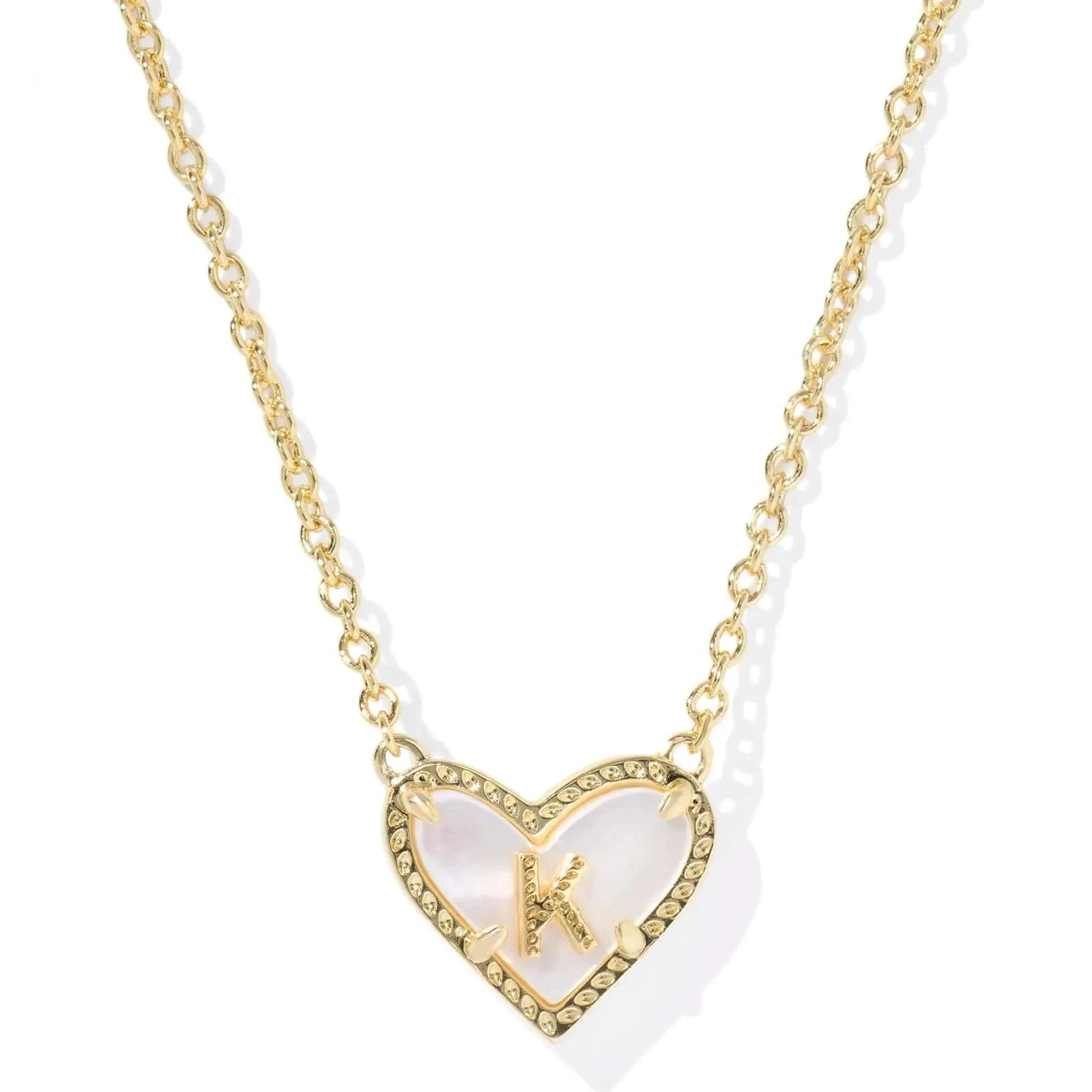 Kendra Scott Women - Accessories - Necklace Ari Heart Letter K Gold Short Pendant Necklace| Kendra Scott
