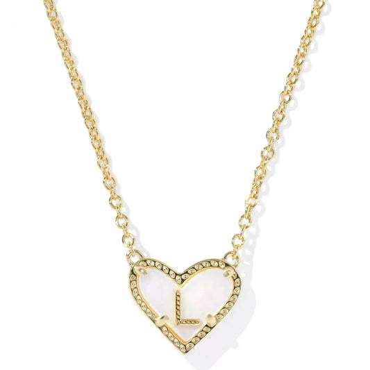 Kendra Scott Women - Accessories - Necklace Ari Heart Letter L Gold Short Pendant Necklace| Kendra Scott