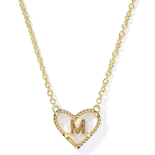 Kendra Scott Women - Accessories - Necklace Ari Heart Letter M Gold Short Pendant Necklace| Kendra Scott