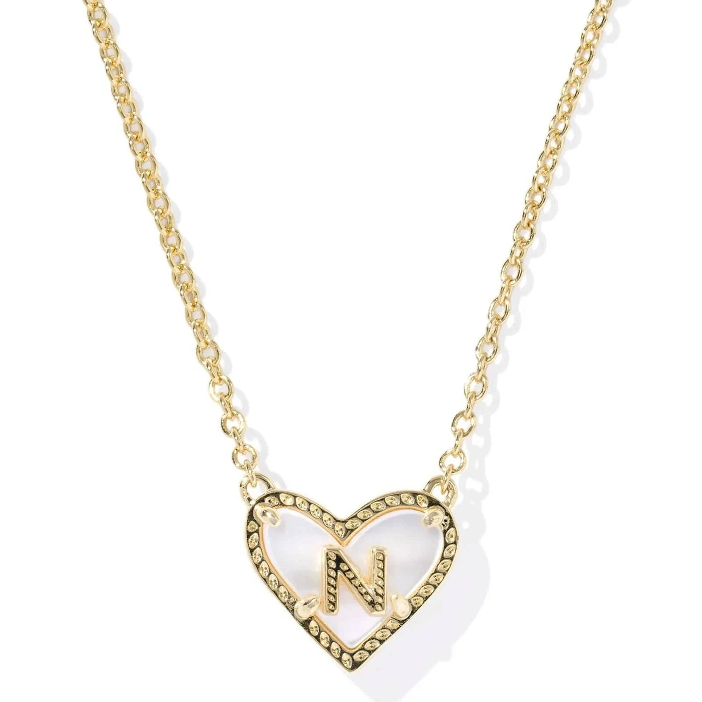 Kendra Scott Women - Accessories - Necklace Ari Heart Letter N Gold Short Pendant Necklace| Kendra Scott