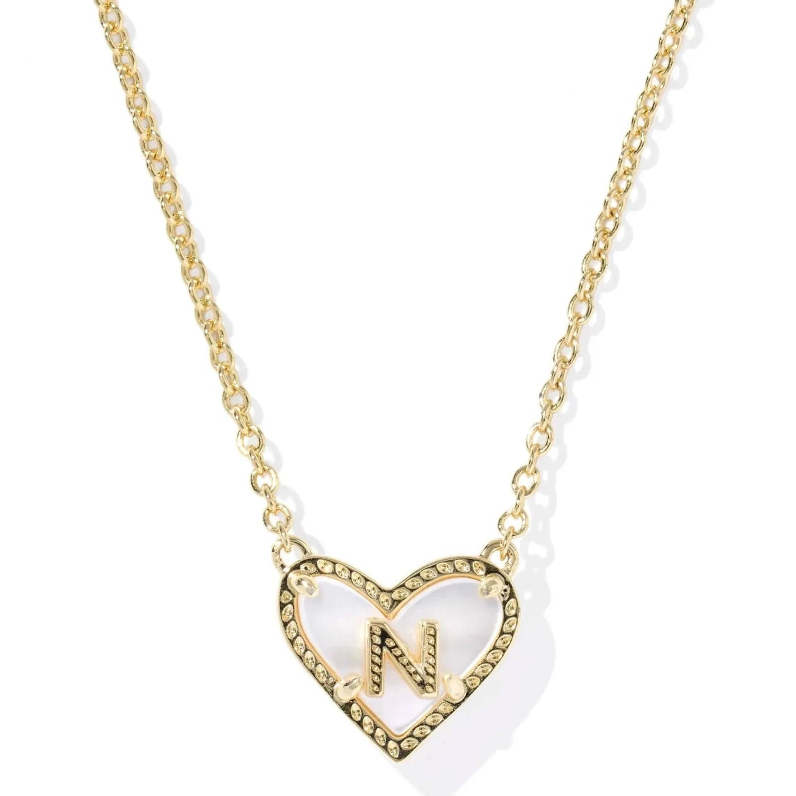 Kendra Scott Women - Accessories - Necklace Ari Heart Letter N Gold Short Pendant Necklace| Kendra Scott