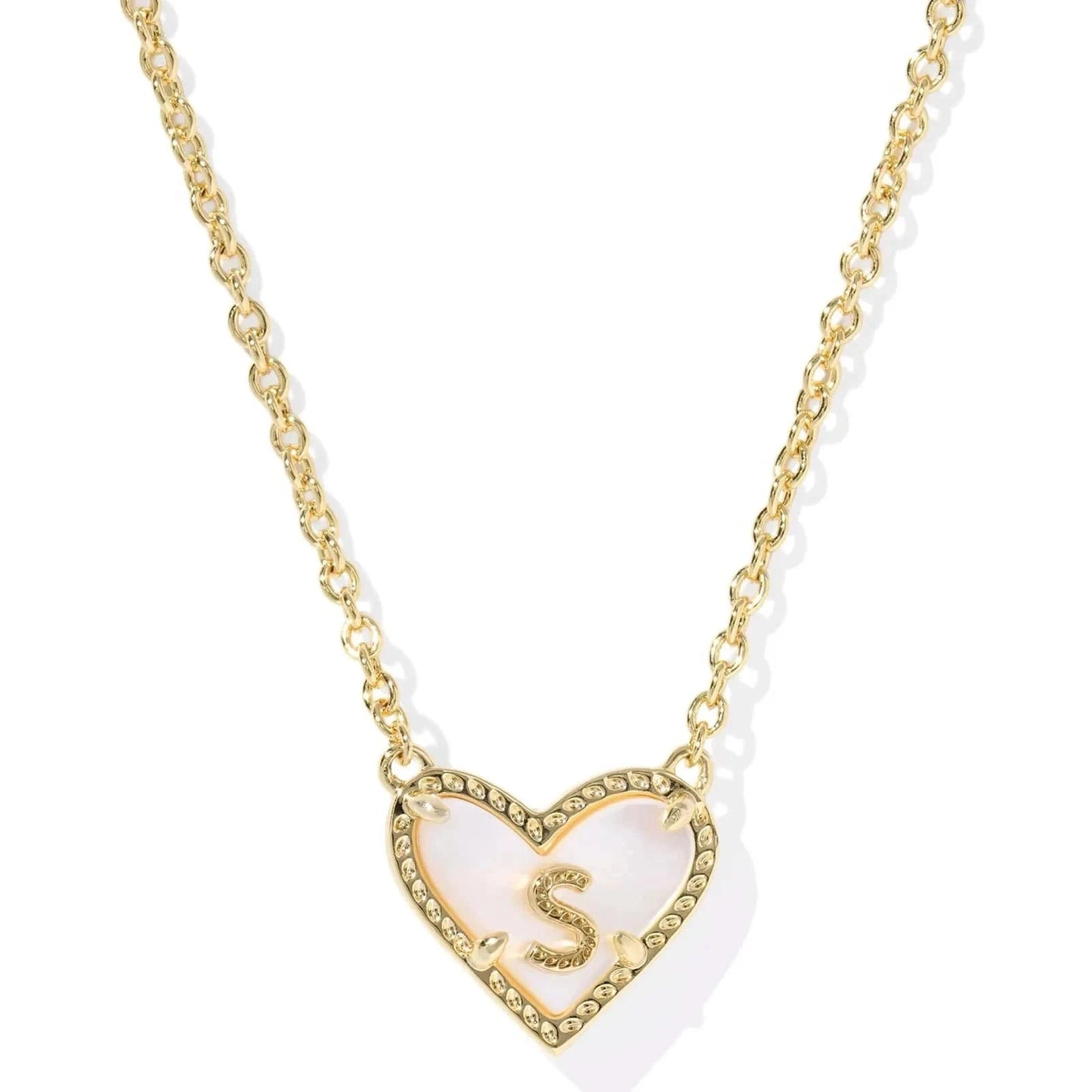 Kendra Scott Women - Accessories - Necklace Ari Heart Letter S Gold Short Pendant Necklace| Kendra Scott