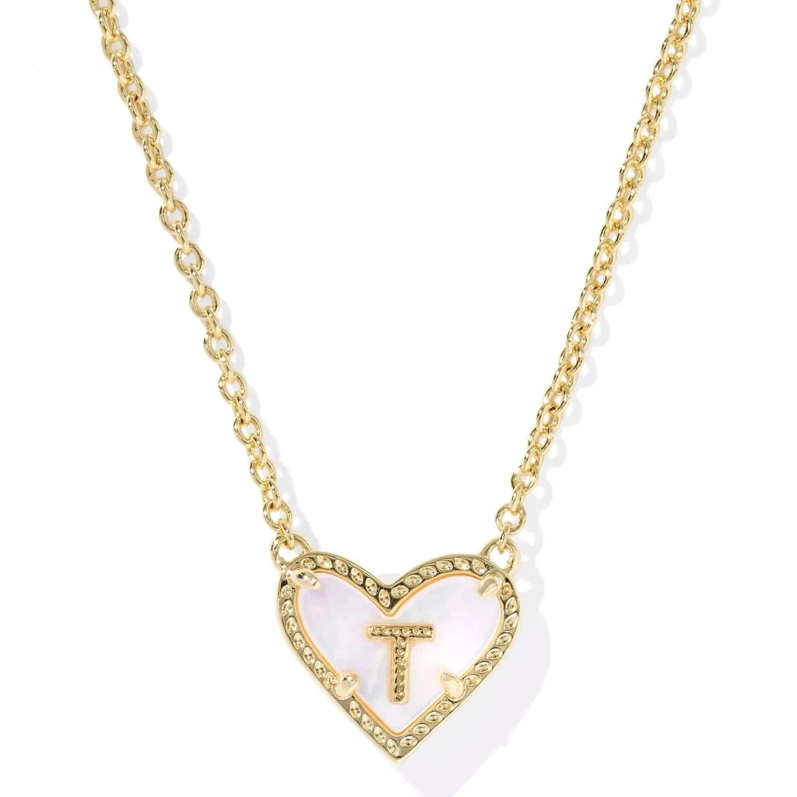 Kendra Scott Women - Accessories - Necklace Ari Heart Letter T Gold Short Pendant Necklace| Kendra Scott