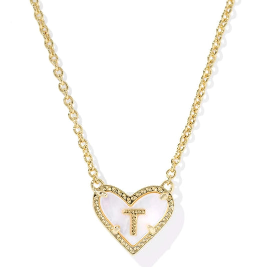 Kendra Scott Women - Accessories - Necklace Ari Heart Letter T Gold Short Pendant Necklace| Kendra Scott