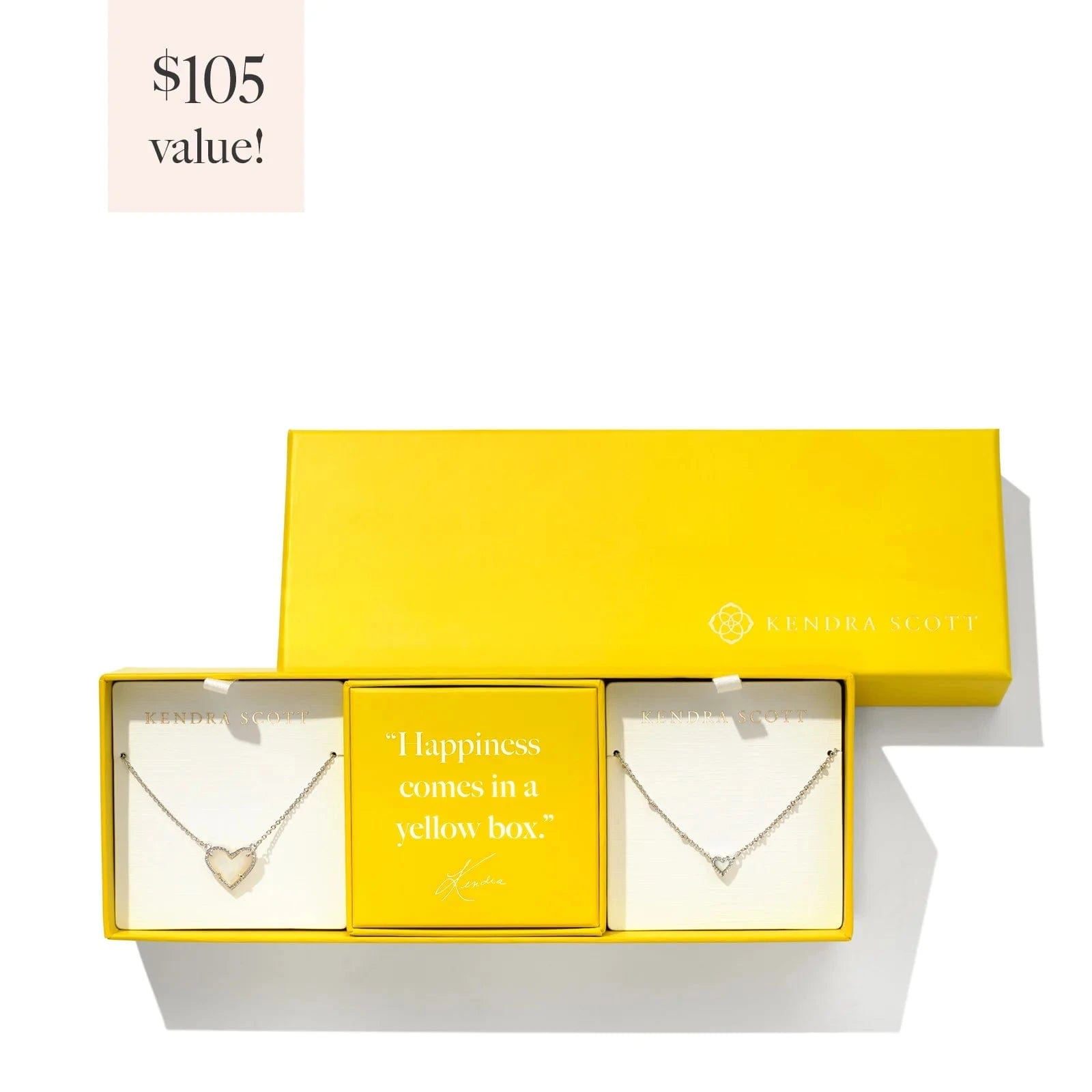 Kendra Scott Women - Accessories - Necklace Ari Heart Silver Gift Set of 2 in Ivory Mother-of-Pearl | Kendra Scott