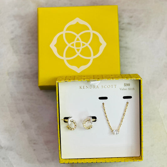 Kendra Scott Women - Accessories - Necklace Cailin Crystal Gift Set In Gold White Crystal | Kendra Scott