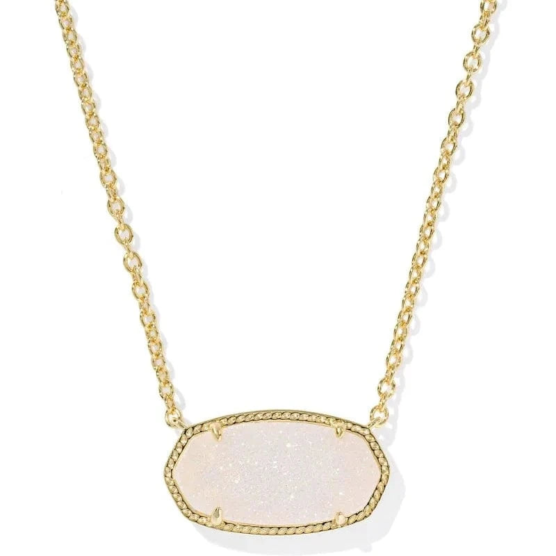 Kendra Scott Women - Accessories - Necklace Elisa Gold Iridescent Drusy Statement Short Pendant Necklace| Kendra Scott